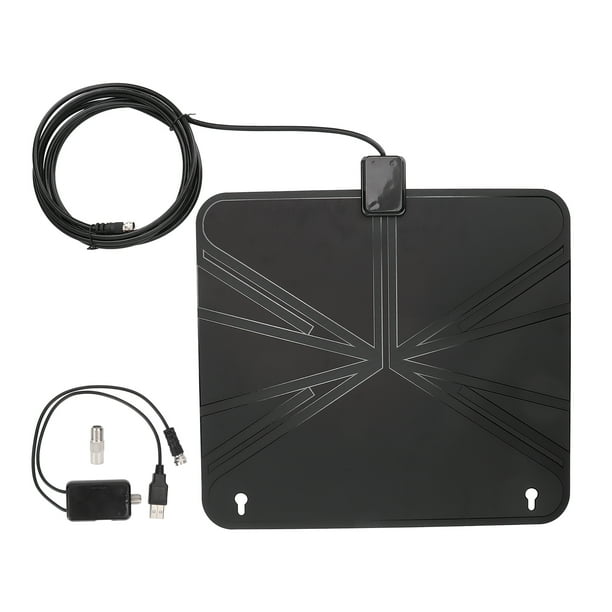 Antena de TV digital 1080P 4K ultradelgada de 160 km para interiores con amplificador de señal para NextGen TV.