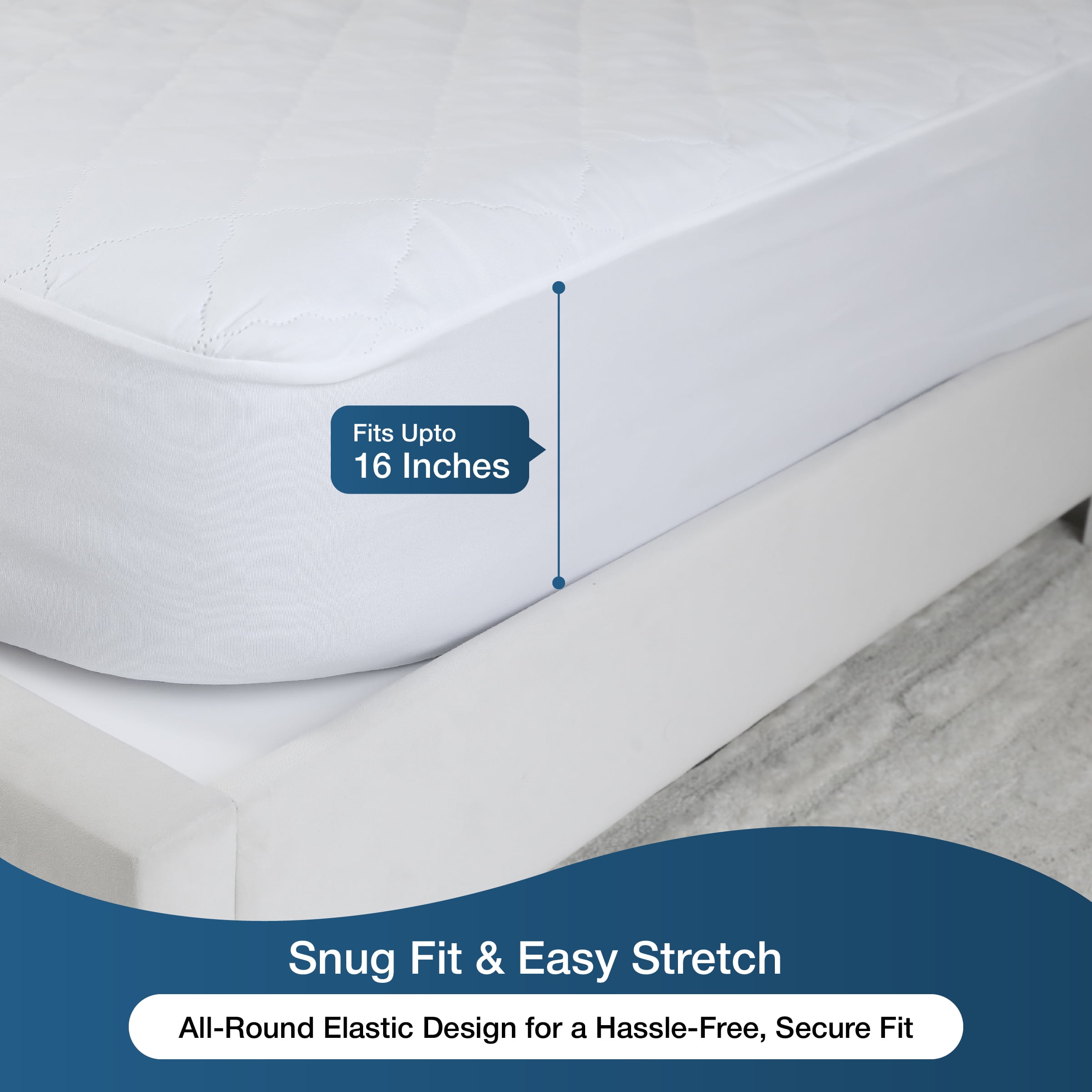 Beddora Waterproof Mattress Protector with Quilted Top – King – Soft & Breathable – White