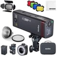 thumbnail image 1 of Flash Godox AD200 Pro II de 200 W TTL HSS con puerta tipo granero y soporte, 1 of 7