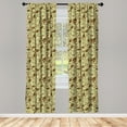 thumbnail image 3 of Ambesonne Persian Curtains, Paisley of Middle East, Pair of 28"x63", Pale Green Brown, 3 of 5