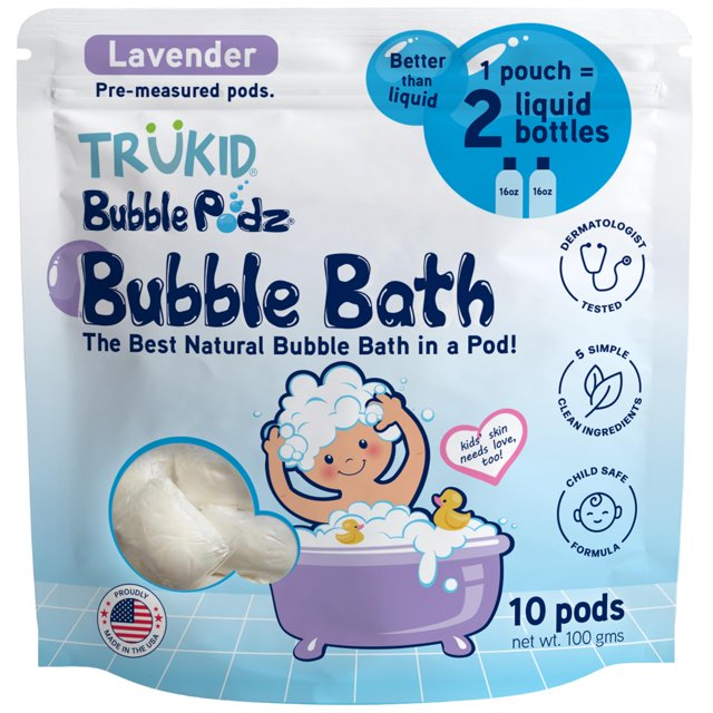 Bubble Bath TruKid Bubble Podz con aroma a lavanda, 10 cápsulas