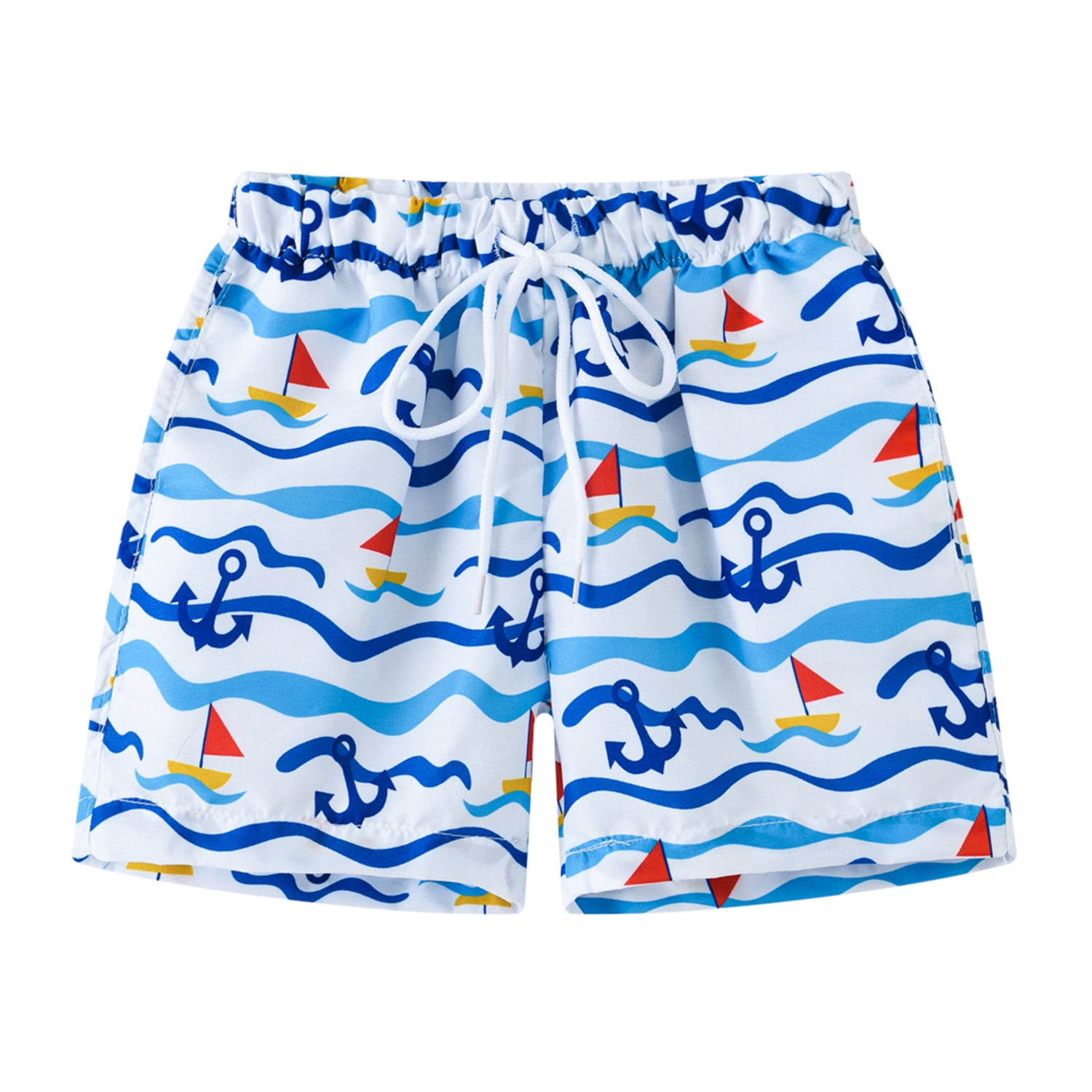 Toddler Boys Little Boys Stretch Mesh Lined Print Swim Trunks F705-1 Sizes 2-9