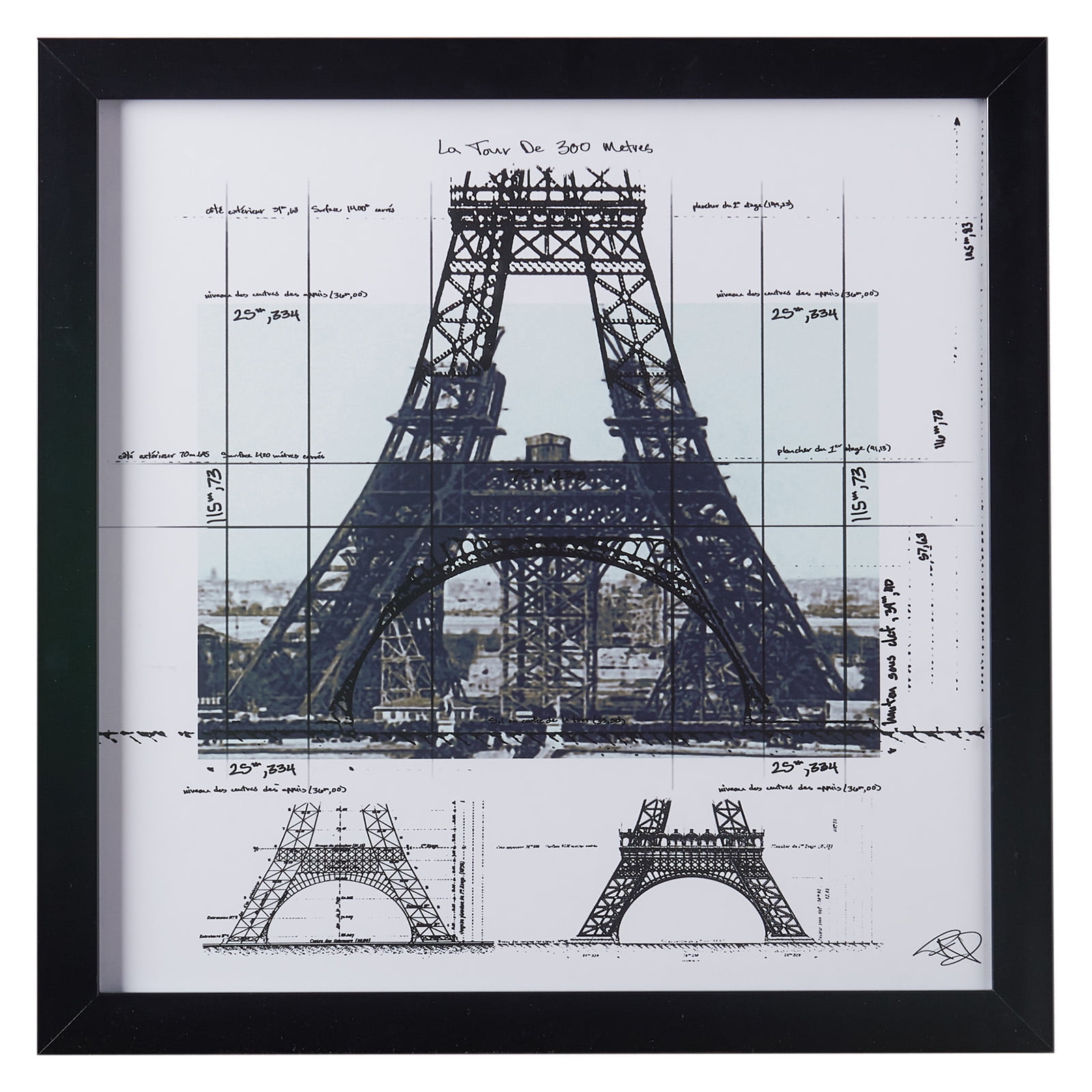 Modrn Industrial Eiffel Tower Wall Art Walmart Com Walmart Com