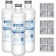 Waterspecialist Replacement for LG® LT1000P®, LT1000PC, ADQ747935, LFCC22426S, LRFXS2503S, LMWS27626S, LRDCS2603S, 6 Month 200 Gallon Refrigerator Water Filter and LT120F® Air Filter, 3 Combo