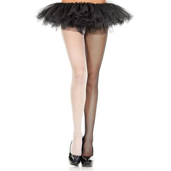 Music Legs Women's Women's 90019-BLACK-WHITE Fishnet Jester Pantyhose; Black & White 90019-BLACK/WHITE
