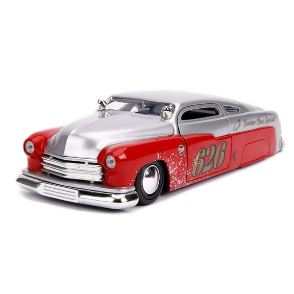 Jada Toys 31454 1951 Mercury Silver & Red No.626 Holley Bomber Bros Special Bigtime Muscle 1/24 Diecast Model Car Play Vehicle(Selections May Vary)