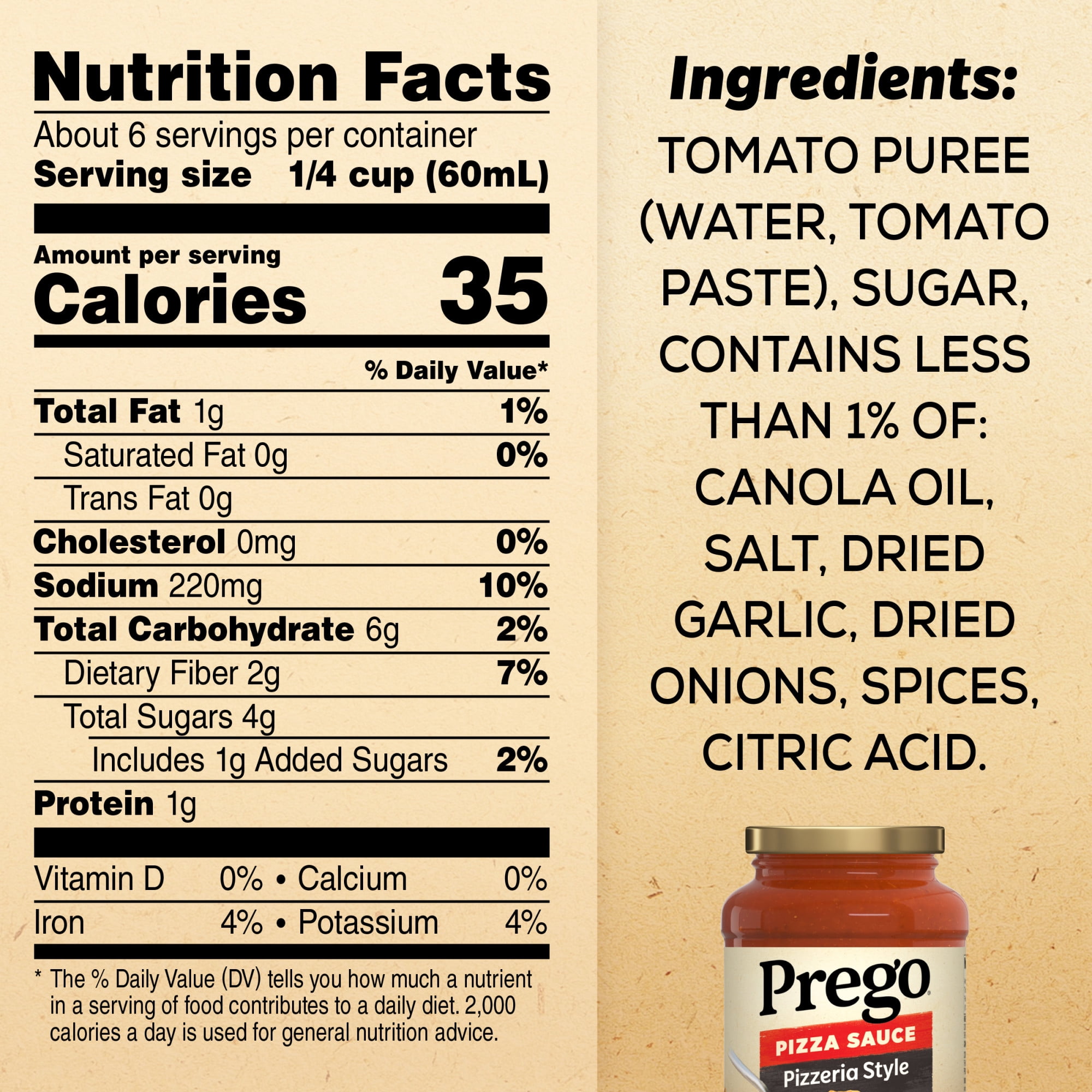 Prego Pizzeria Style Pizza Sauce, 14 oz Jar