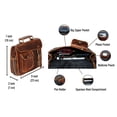 thumbnail image 4 of Jaald 9" Leather Messenger Bag Satchel Laptop Briefcase for Men Women Cross Body Shoulder Purse Travel Work Bag Birthday Gift, 4 of 9