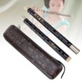 thumbnail image 4 of Performance Bamboo Flute, Finely Carved Bamboo Flute Hand-tied  For Examinations For Beginners For Performances D Key, 4 of 8