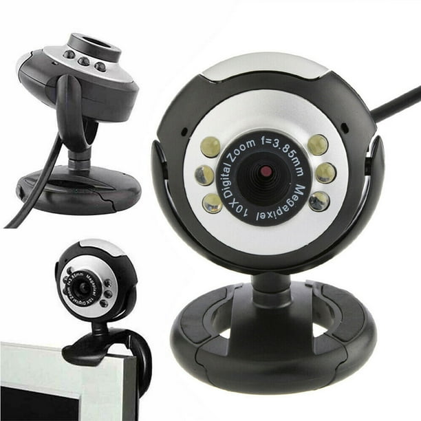 USB 2.0 Webcam with 6 LED Light, Web Cam Digital Video Webcam with Mic ...