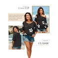 thumbnail image 3 of Shine Up Crochet Beach Coverups Women Swimsuits Summer Short Sleeve Blouses Knit Hollow Out Tops, 3 of 5