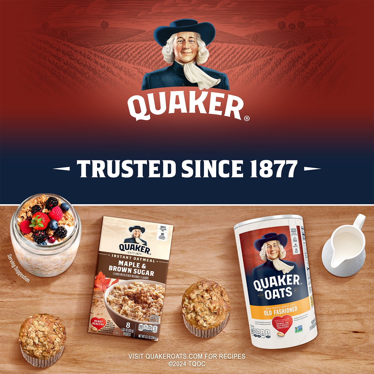(12 pack) Quaker Instant Oatmeal, Original, 9.8 oz, 10 Packets