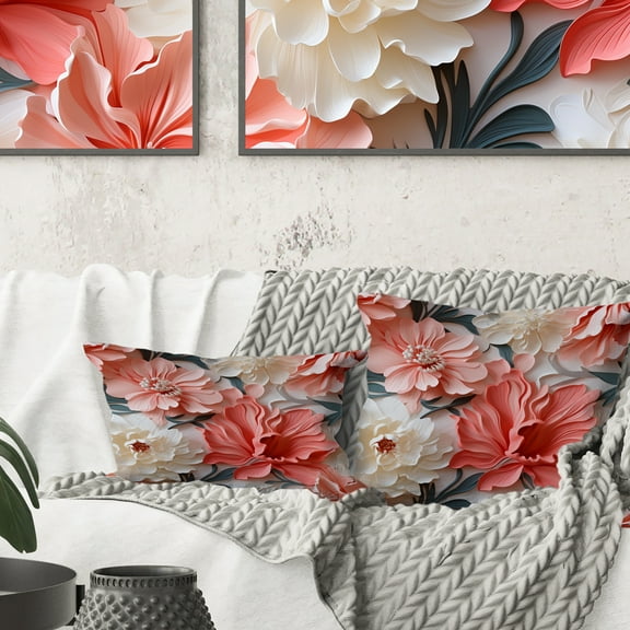 Designart "Coral Tranquility I" Tropical Printed Throw Pillow