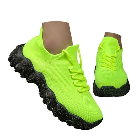 Mepaouo Fashion Sneakers for Women Thick Sole Lace up Running Shoes Lightweight Walking Shoes