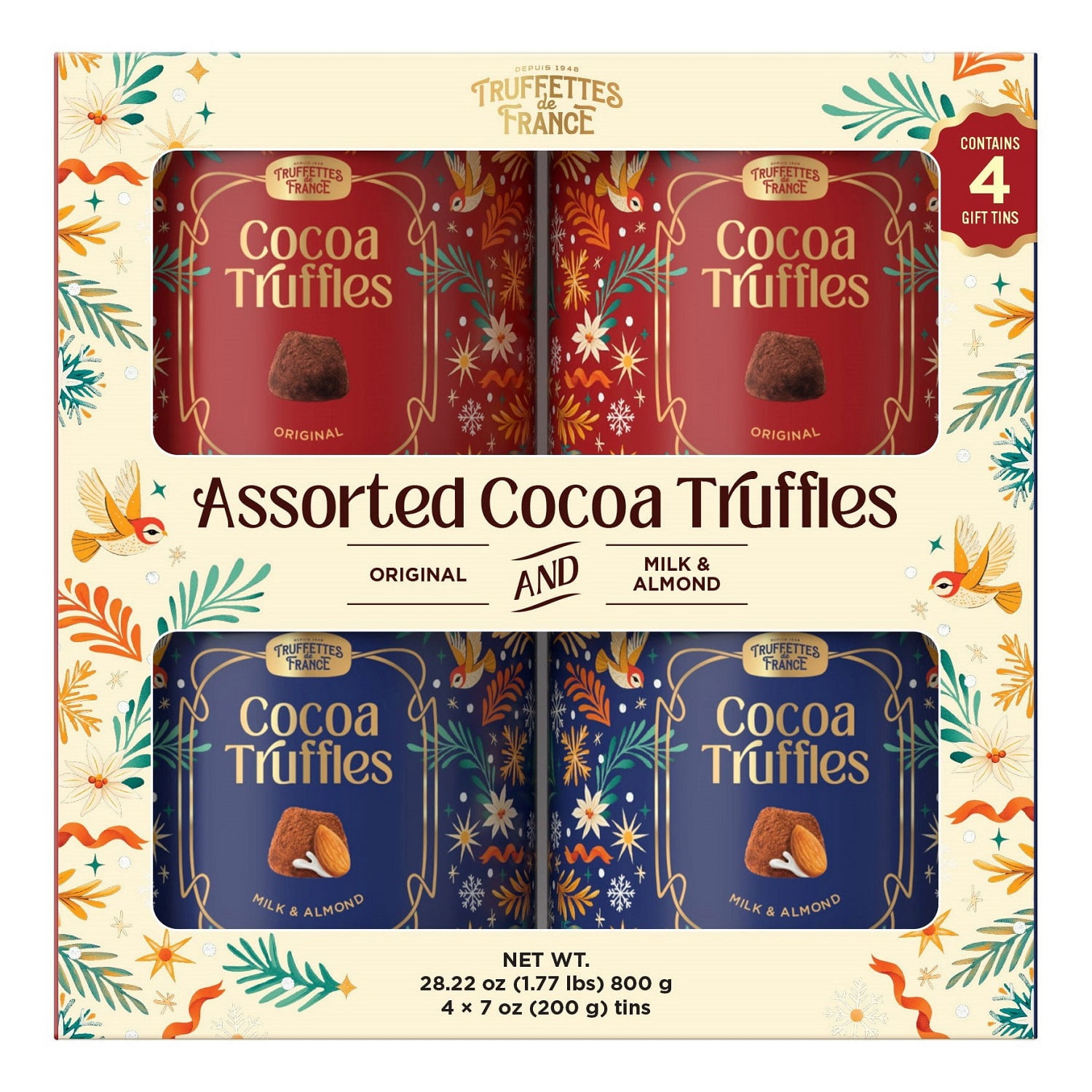 Truffettes De France Cocoa Truffles, 7 Ounce (Pack of 4)