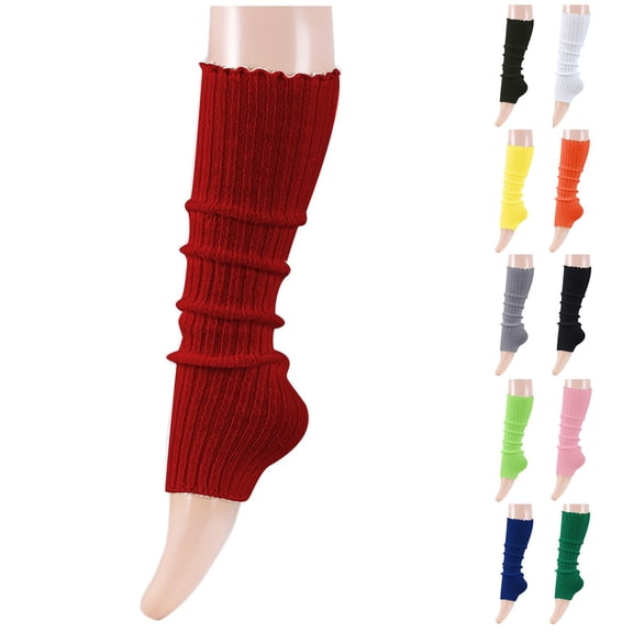BRICH Leg Warmers for Women 80s Y2k Ribbed Knit Long Socks Legwarmer Long Socks for Party Yoga Sports One Size