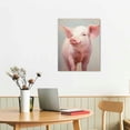 thumbnail image 2 of ONETECH Pig Decor Pig Bathroom Decor Pink Pictures Cute Pig Canvas Animal Wall Art for Home Kitchen Bedroom Nursery 16\x20\, 2 of 4