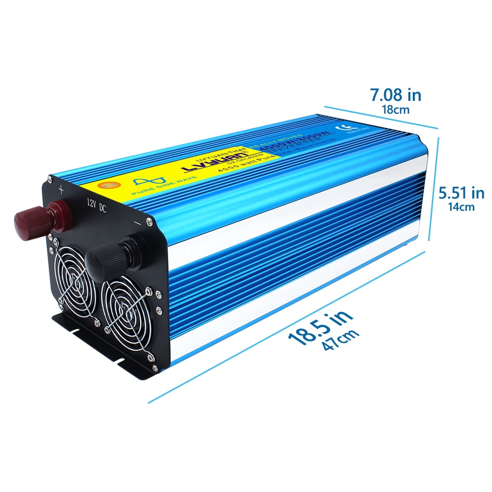 Yinleader Pure Sine Wave 12V 4000W Continuous 8000W Surge Power Inverter, Remote Control for Truck