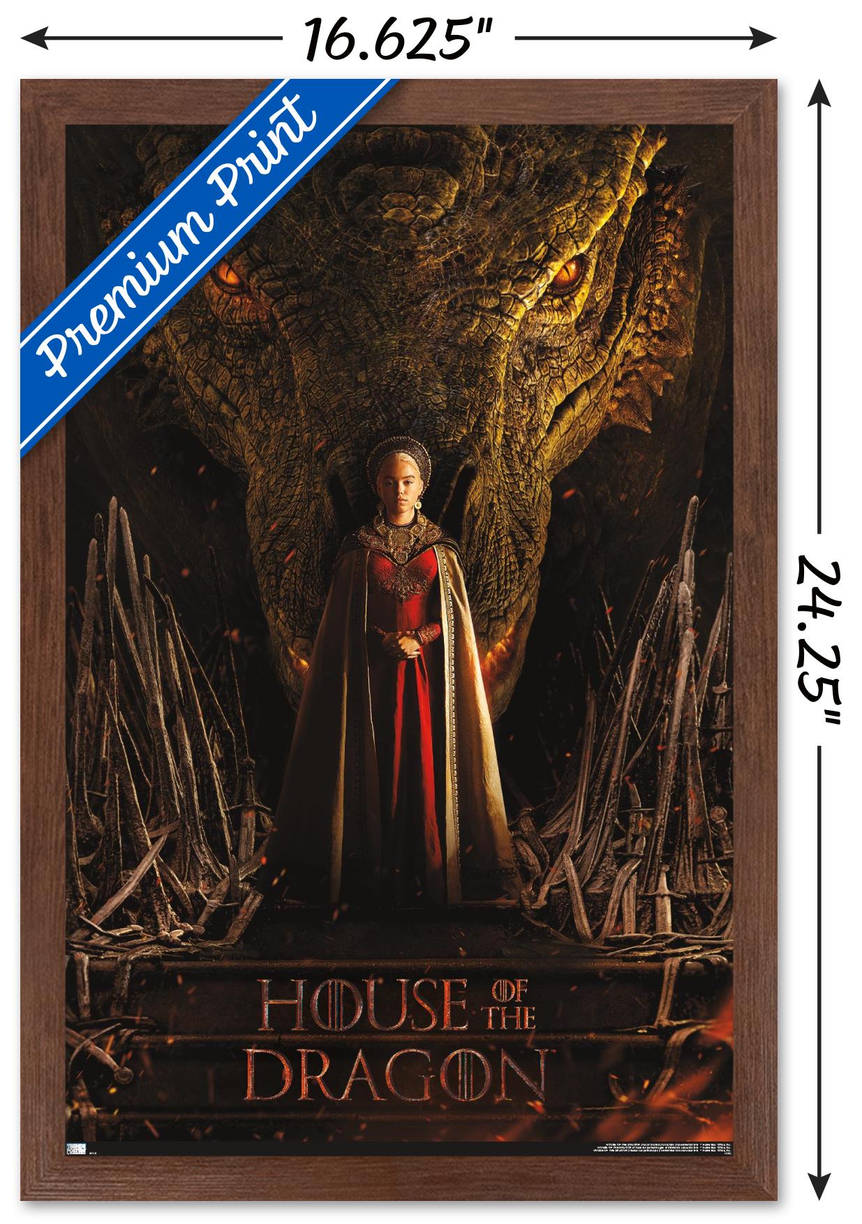 House of the Dragon - Rhaenyra Dragon Head One Sheet Wall Poster, 14.725" x 22.375" Framed