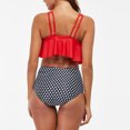 thumbnail image 5 of Gaecuw Bikini Sets for Women Two Piece Set for Women Sleeveless Swimwear Top High Waisted Bikini Briefs Swim Bottom Slip On Closure Swimsuits Solid Bathing Suits Ruffle Peplum Resort Wear Beachwear, 5 of 9