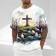 thumbnail image 2 of Blusa de Manga Corta para Hombres Impresión de Camiseta Cuello Redondo Top de Moda de Manga Corta, 2 of 7