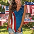 thumbnail image 2 of Yghzkop Womens Independence Day Tank Tops Printed Sleeveless V-Neck T-Shirt Top American Flag Patriotic Women's Casual Summer Wear Breathable Quick-Dry Shirt, 2 of 4