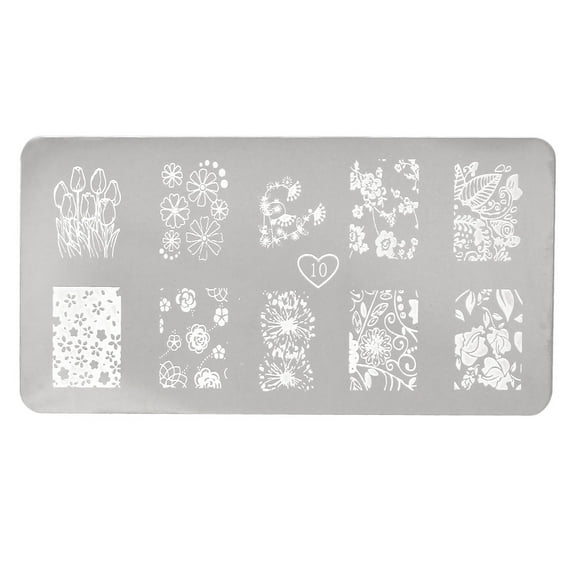 Unique Bargains Fingernails Flower Printed Stencil Template Painted Plate Gel Nails Tool 1 Sheet