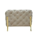 thumbnail image 4 of Benzara Reno Joni Upholstered Modern Fabric & Metal Accent Chair in Beige/Gold, 4 of 5