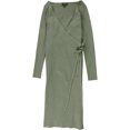 thumbnail image 1 of GUESS Womens Everly Wrap Sweater Dress, Green, Medium, 1 of 2