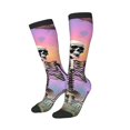 thumbnail image 2 of Bingfone Compression Socks for Women and Men Long Socks for Running Athletic Cycling Nurse-Sky Sunflower Skull, 2 of 8