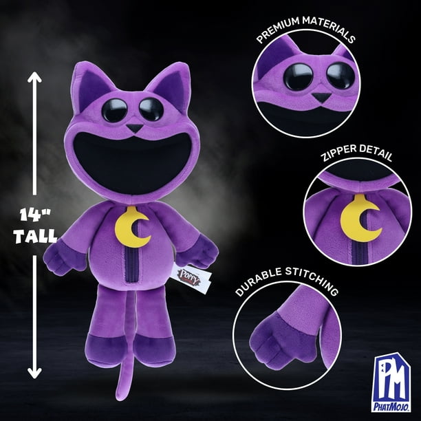 ハッピー黒紫　ぬいぐるみ 特賞ふくむ　4サイズセット PhatMojo Poppy Playtime CatNap Plush Toy, 14 Inch, Deluxe Smiling