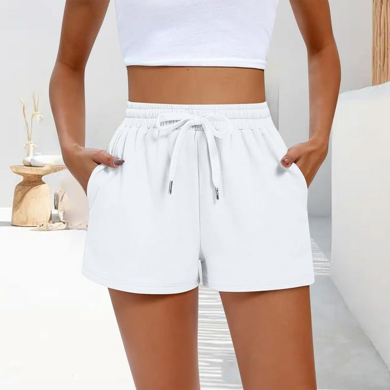 Youyipin Womens Shorts Women's Sweat Shorts With Pockets Solid