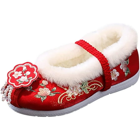 

QWZNDZGR Baby Boys Girls Warm Slippers Non Skid Rubber Sole Sneakers Slip-on Indoor Outdoor Sock Shoes Christmas Gift kids