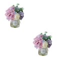 thumbnail image 1 of Matsuzay 2 pack/lote de flores artificiales en jarrón, aspecto elegante y realista, larga duración, bajo mantenimiento jarrón morado+blanco 2Conjunto, 1 of 6