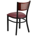 thumbnail image 5 of Flash Furniture 2 Pk. HERCULES Series Black Slat Back Metal Restaurant Chair - Mahogany Wood Back, Burgundy Vinyl Seat, 5 of 8