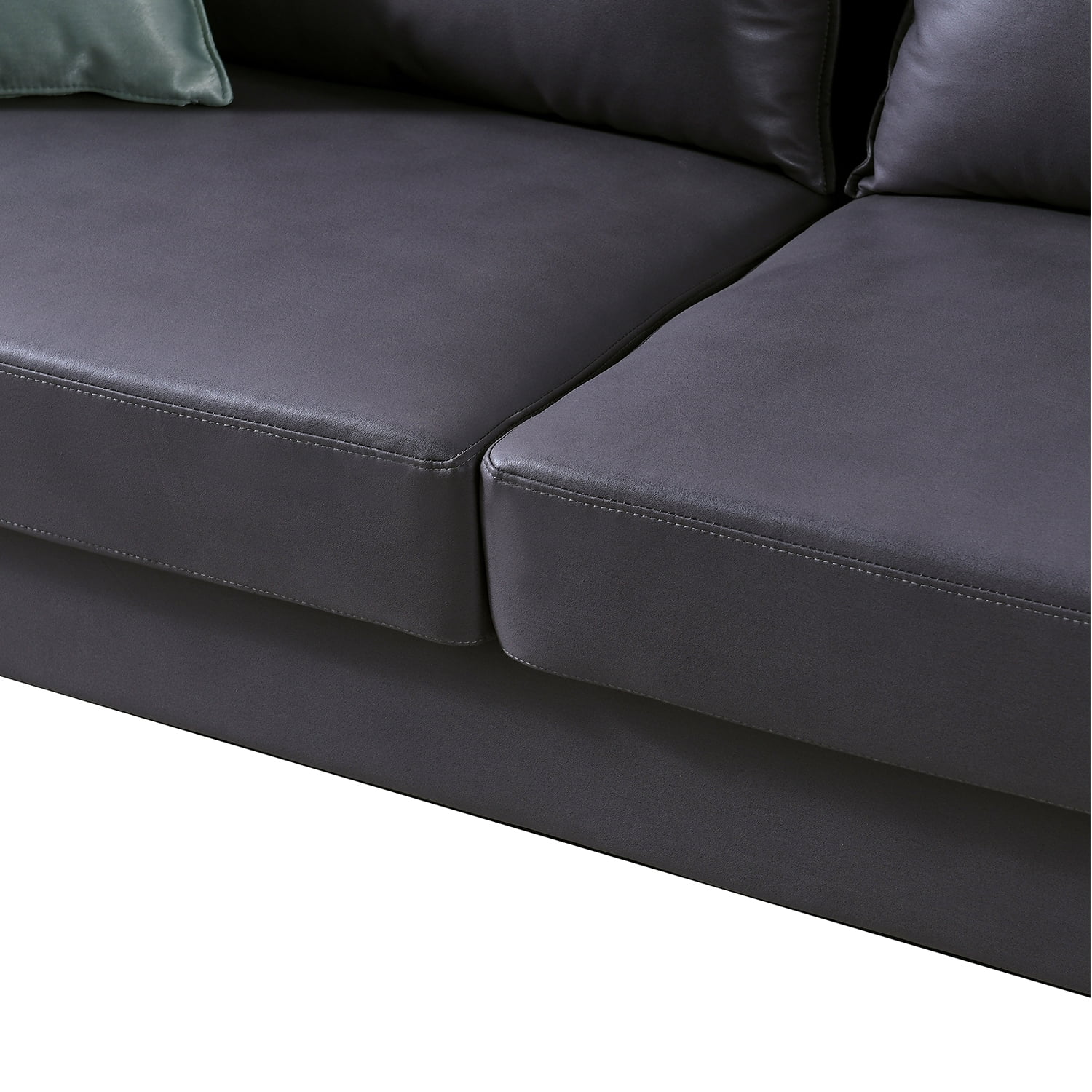 Kadyn Mid-Century Tufted Love Seat with 2 Pillows, Modern Futon Sofa Bed for Living Room, 72 inch Sofa Couch, Dark Gray