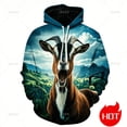 thumbnail image 1 of Sudadera con capucha y sudadera con estampado 3D de cabra gritando, novedad, sudadera con capucha y gráfico de cabra enojada, ropa de calle divertida para niños, 1 of 5