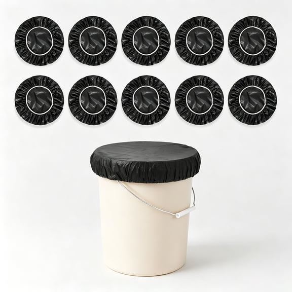 10 Pcs 5 Gallon Bucket Lids, Flexible Waterproof Bucket Top Covers with Elastic Rim, Universal Fit for Most 5 Gallon Buckets, Dustproof Storage Lid Covers for Home, Garden and Workshop