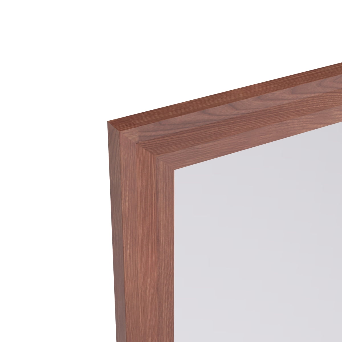 GZXS 60x40 Inch Large Wall Mirror with Walnut Aluminum Frame