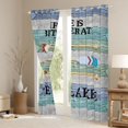 thumbnail image 3 of jejeloiu Lake Camping Cabin Black Out Curtains,Gray Blue Green Curtains Pack of 2 (42x63 Each) For Kids, 3 of 6