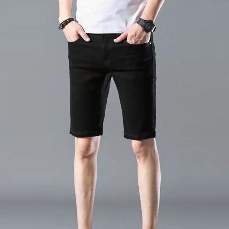 Ketyyh-chn99 Cargos Pants Men Relaxed Fit Men's Loose Fit Short Straight  Fit Flex Shorts Black,30 