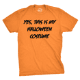 thumbnail image 1 of This Is My Halloween Costume T Shirt Funny Fake Parody Text Joke Tee (Orange) - S, 1 of 3