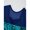 thumbnail image 6 of YiZYiF Kids Girls Ballet Dance Leotard Dress Open Back Mesh Patchwork Dresses Dancewear Lake Green 4, 6 of 7