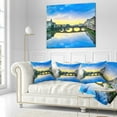 thumbnail image 2 of Designart Carraia Medieval Bridge on Arno River - Beach Photo Throw Pillow - 16x16, 2 of 4