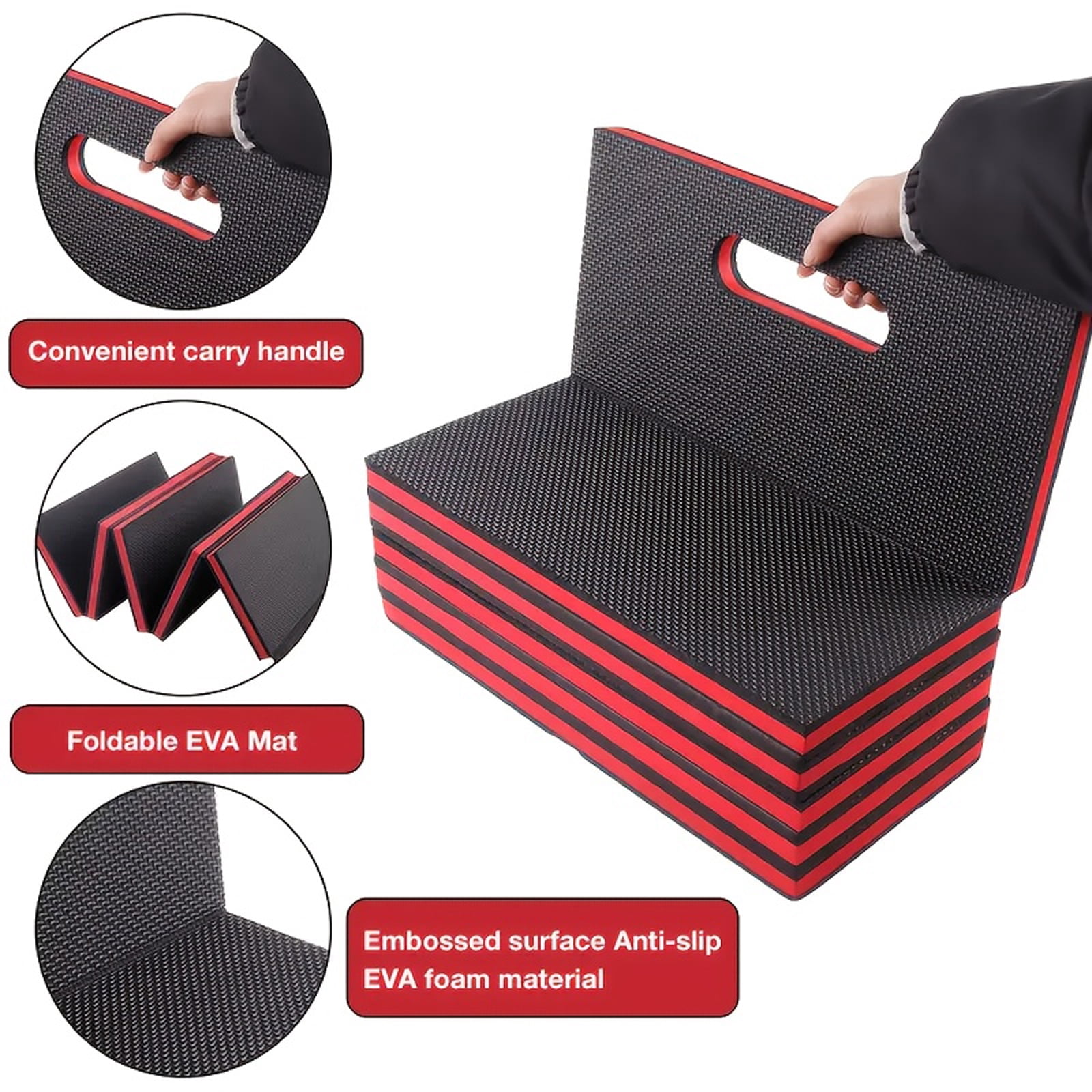 Folding Kneeling Pad with Carry Handle, Heavy Duty Mechanic Kneeling Mat and Work Mat, Waterproof Non Slip EVA Foam Pad for Garage, Workshop and Garden