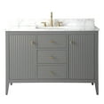 thumbnail image 2 of Vanity Art 48" Double Door Bathroom Vanity with Sink, Freestanding Storage Cabinet with Engineered Marble Top, Flip Down Tray, Drawer, and Shelf, 2 of 6