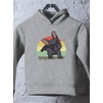 thumbnail image 3 of Smartprints Toddlers Graphic Hoodie - Cute Retro French Bulldog - Casual Fit Cotton Blend, 3 of 4