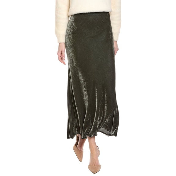 Velvet by Graham & Spencer womens Eza Velvet Silk-Blend Skirt, s, Green