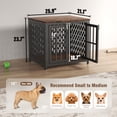 thumbnail image 6 of TIME RAY 26" Dog Crate Furniture, Heavy-Duty Metal Dog House, Decorative Pet House that Doubles as an Indoor Side Table, Antique Black, 6 of 7