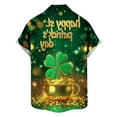 thumbnail image 4 of Awdenio Mens Graphic T-shirts St Patricks Day Shirt Shamrock Printed Retr Short Sleeve Casual Button Down Holiday Shirts, 4 of 6